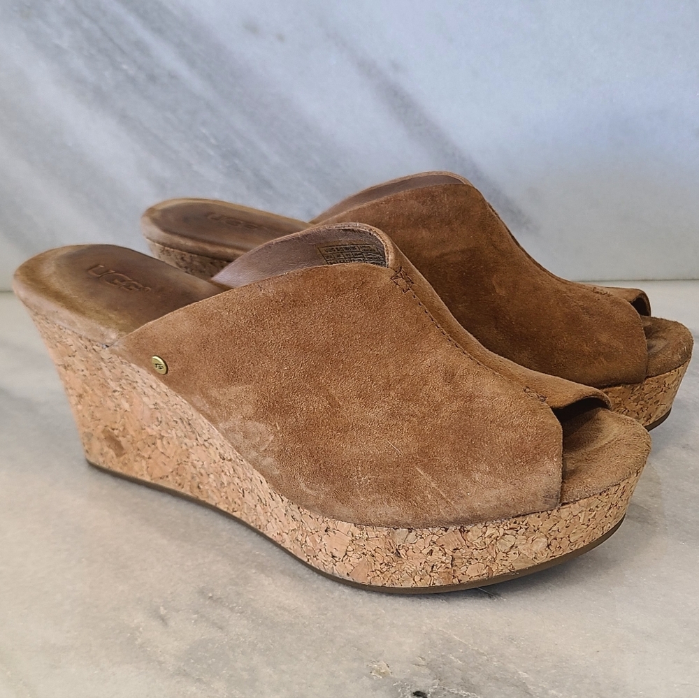 Ugg Dominique Peep Toe Wedge Sandals